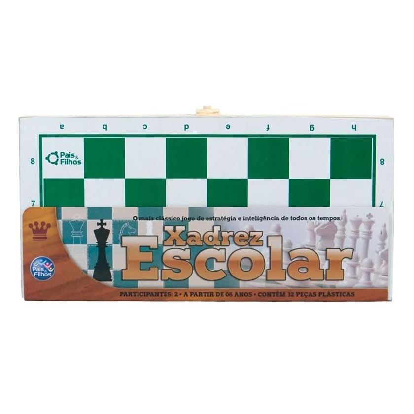 Jogo xadrez escolar Pais & Filhos - 2907  32 Peças de Plástico