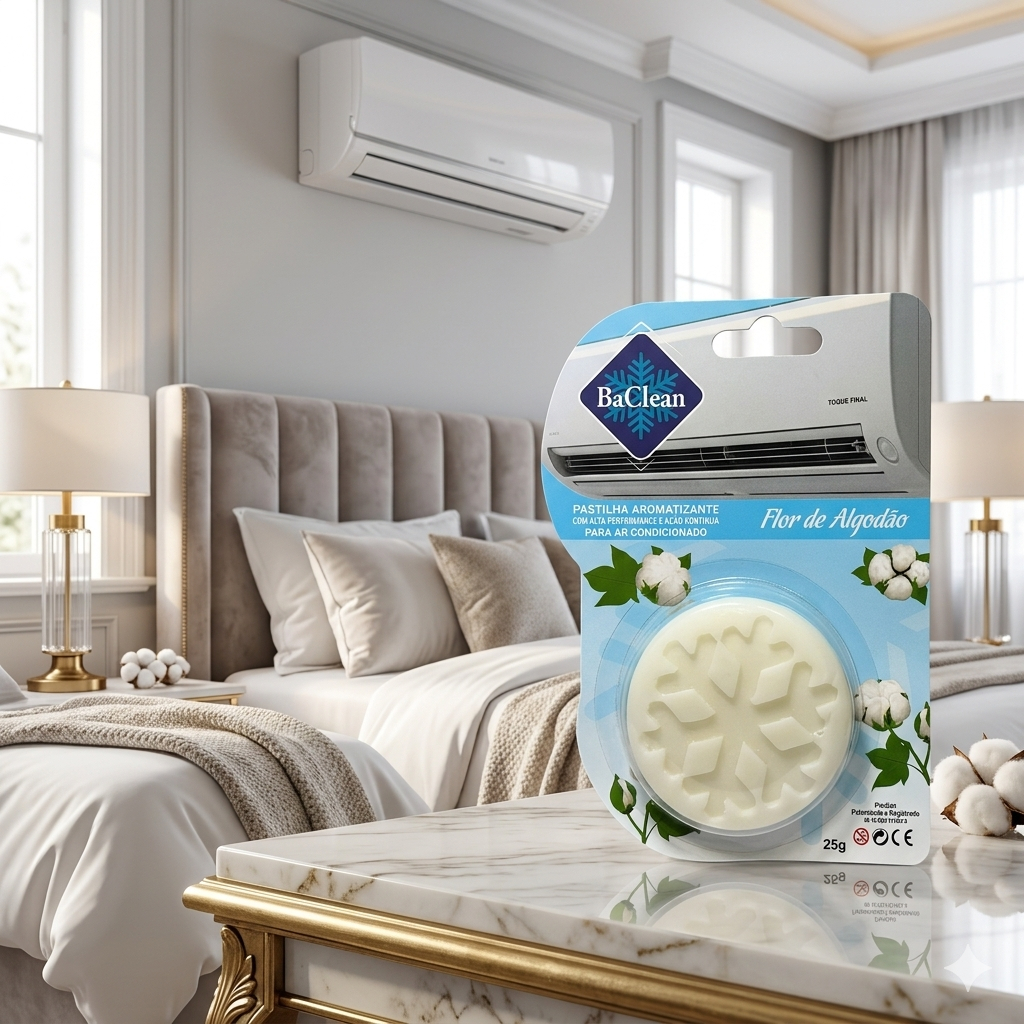 Pastilha Sanitizante Ar Condicionado BaClean Bactericida Cheiro Cheirinho Perfumado Split Inverter