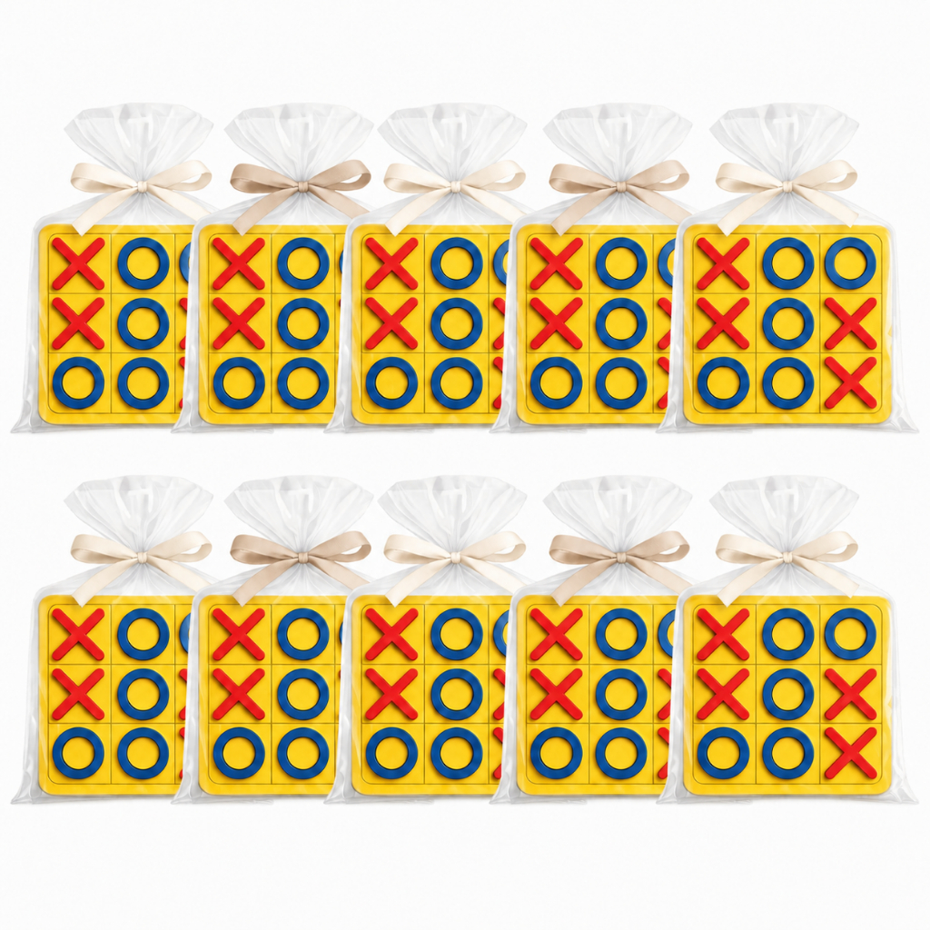 Jogos da Velha MDF 10x10 Colorido Amarelo Azul e Vermelho Lembrancinha