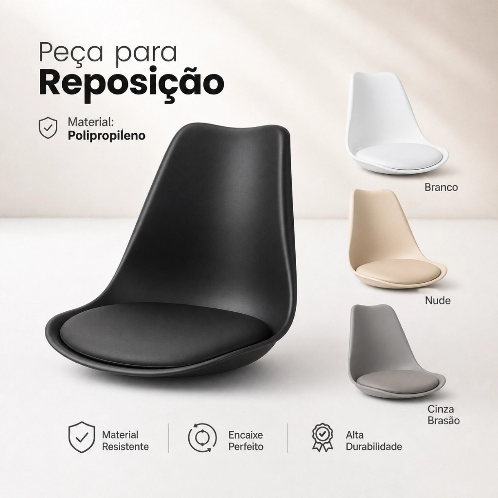 Assento para Cadeira Saarinen Leda Estofado Confortável Reposição - Seat&co
