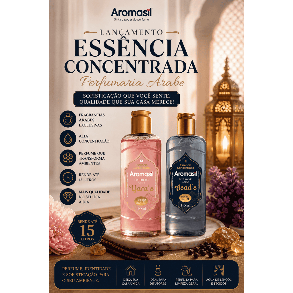 Essência Concentrada limpador perfumado Árabe 140ml Super Cheiroso - Aromasil