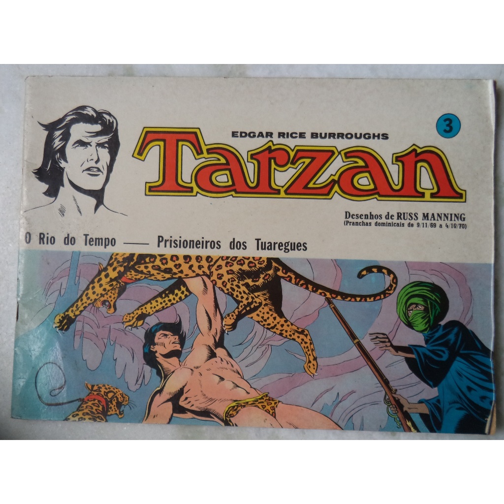 Hq Tarzan N° 3 Desenhos Russ manning -  o Rio do Tempo - Prisioneiro dos Tuaregues