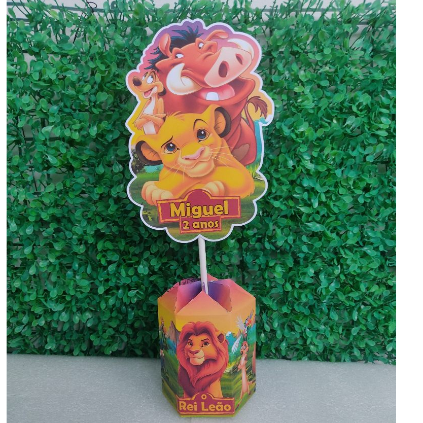 CENTRO DE MESA REI LEAO ( PEGUE E MONTE ) enfeite de mesa para lembrancinha de festa infantil rei leao/aniversario e fes