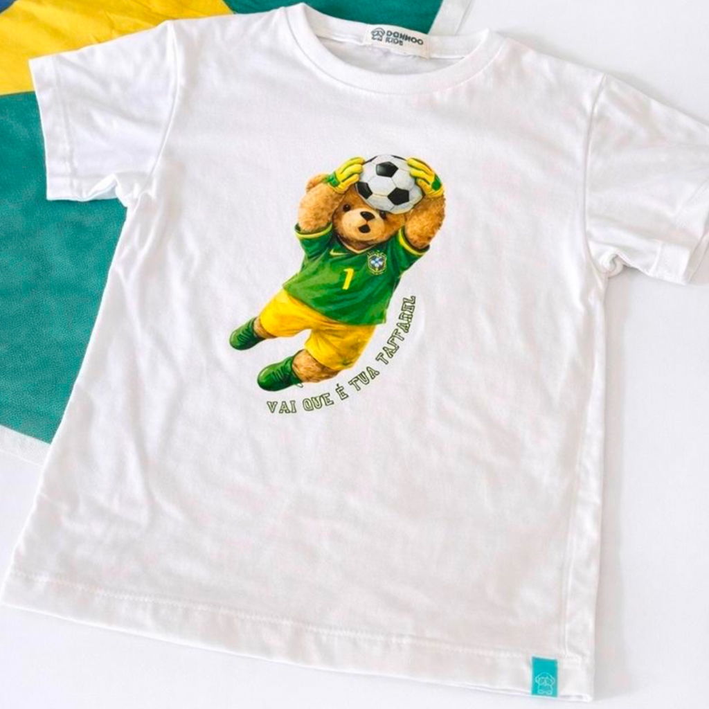 Camiseta Vai que é tua Taffarel Brasil Infantil Brasil Danmoo Kids