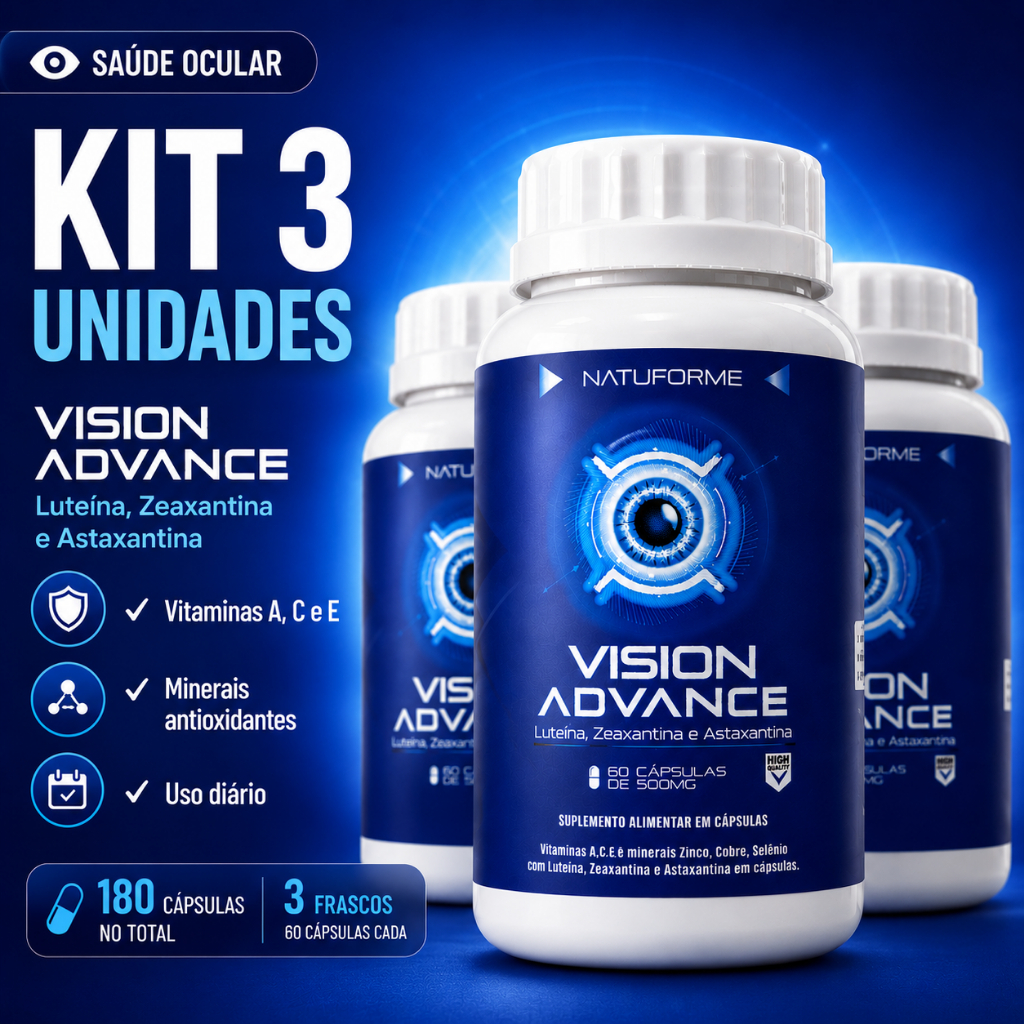 KIT 03 POTES Luteina Zeaxantina e Astaxantina ORIGINAL Suplemento Visão Vitamina Olhos Antioxidante