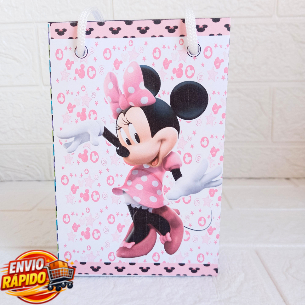 Sacolinha Minnie Rosa  Personalizada| Festa Infantil|Lembrancinhas|Aniversário|mesversário|supresa