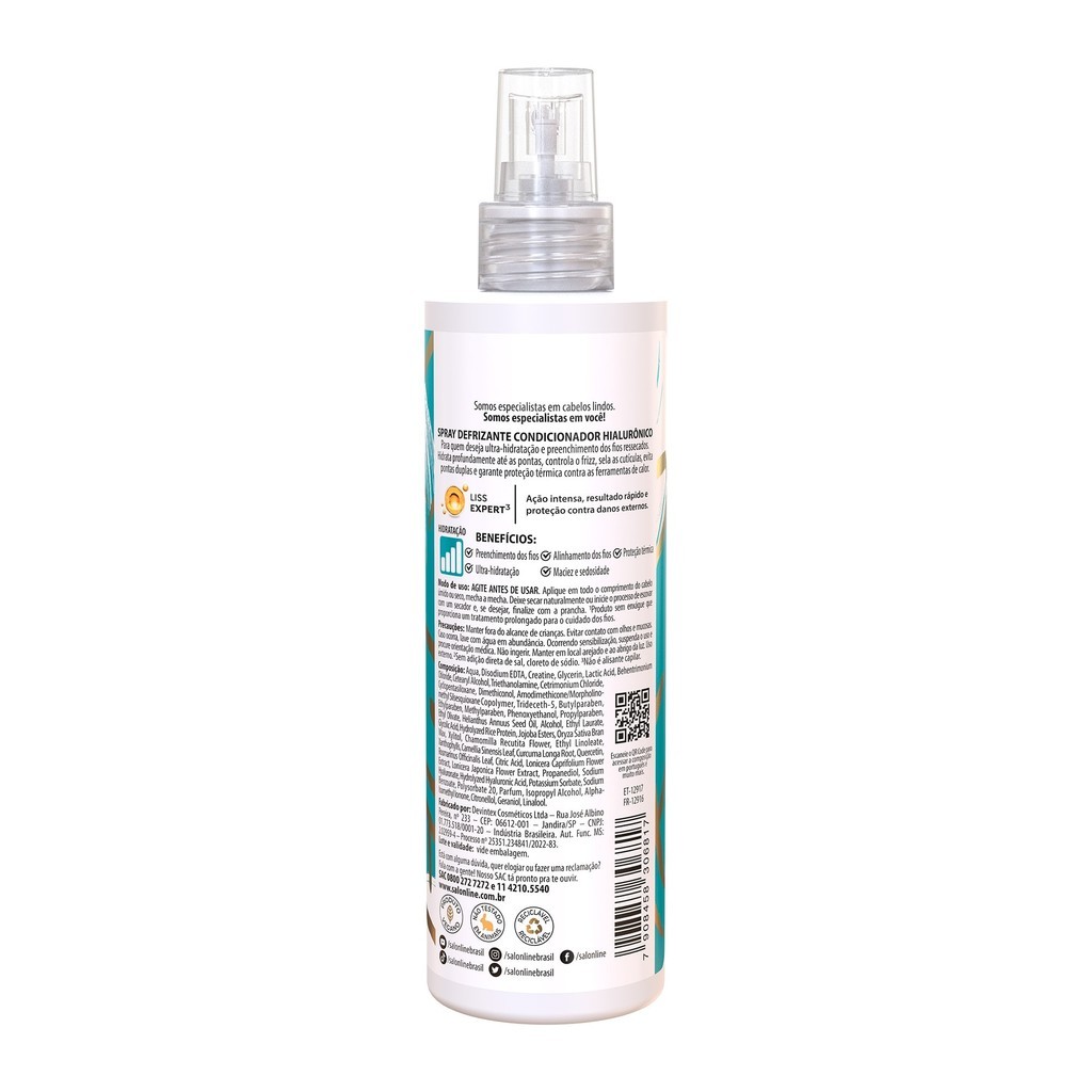 Kit com Shampoo e Condicionador Litrão SOS Hidratação + Spray Protetor Térmico Meu Liso Salon Line · foto 2
