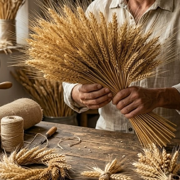 120 Hastes Trigo Seco Premium para Decoração | Arranjos, Flores Desidratadas e Vasos Decorativos