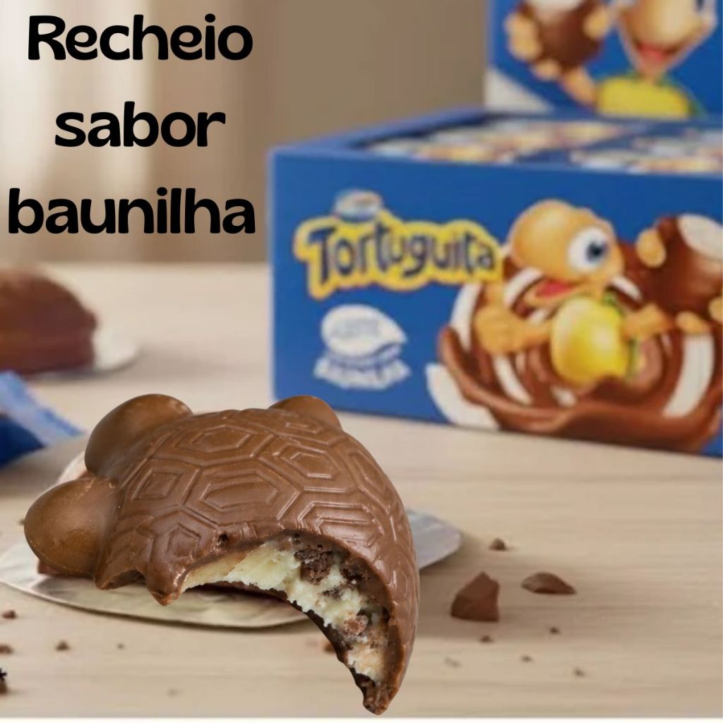 Kit 6 unidades Tortuguitas Chocolate Recheio Sabor Baunilha 15,5G Arcor — imagem 2 de 2