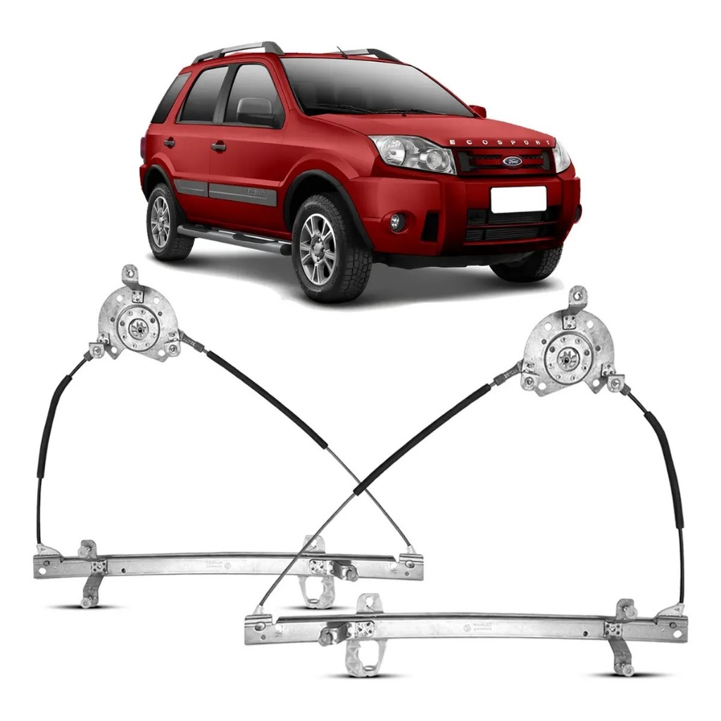 Par Máquina de Vidro Ecosport 2003 a 2012 4 Portas Vidro Elétrico Dianteiro