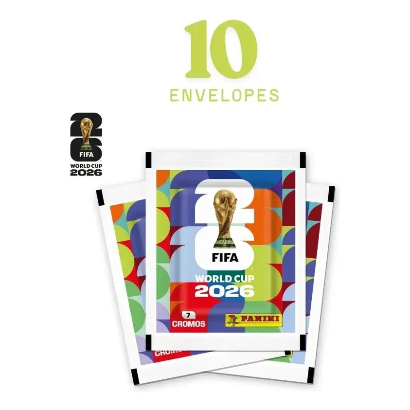 Kit Com 10 Envelopes (70 Figurinhas) Panini para Copa do Mundo FIFA 202