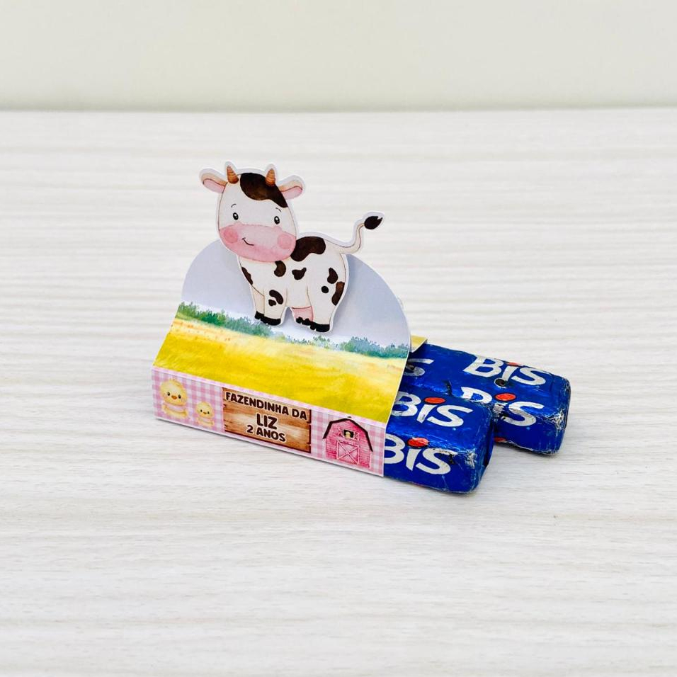 PORTA BIS DUPLO PERSONALIZADO FAZENDINHA ROSA / LEMBRANCINHA FAZENDINHA ROSA/ ANIVERSÁRIO FAZENDINHA MENINA