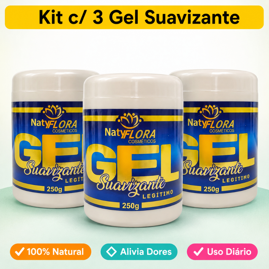 Kit 3 Gel Suavizante Legitimo NatyFlora 250G