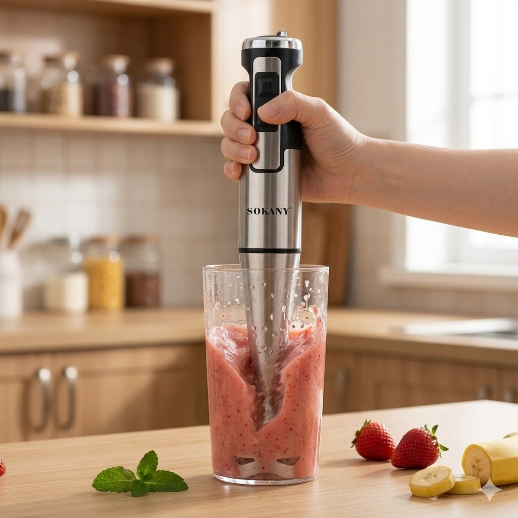 Mixer De Mão Inox 1000w Elétrico 2 Velocidades Misturador Mix Triturador Profissional CHEF D