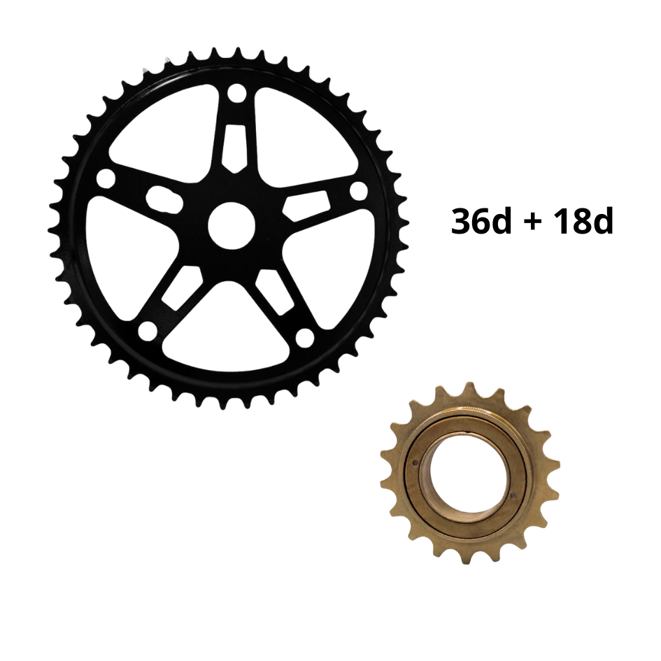 Kit Relação Bike Sem Marcha Coroa Roda Dentada 36 Dentes + Catraca Roda Livre 16 18 20 22 24 Dentes