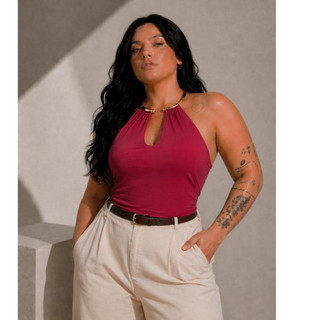 Blusa Plus size Com Argola Estilo Chocker GG G1 G2 G3 2026