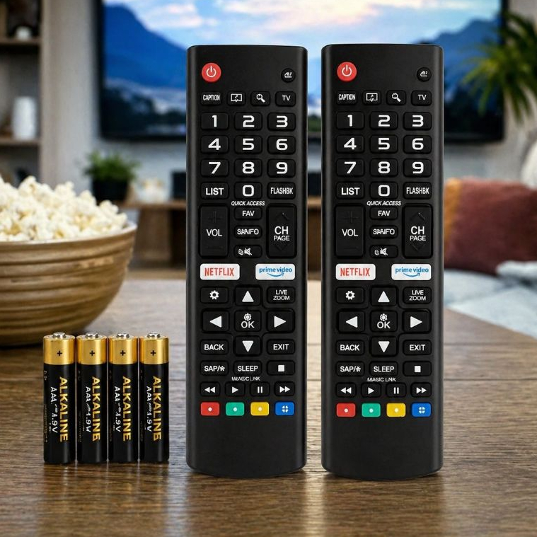 Kit 2 Controle Remoto Para Smart Tv LG + 4 Pilhas Com Teclas Netflix E Prime Video Gcase Envio Imediato