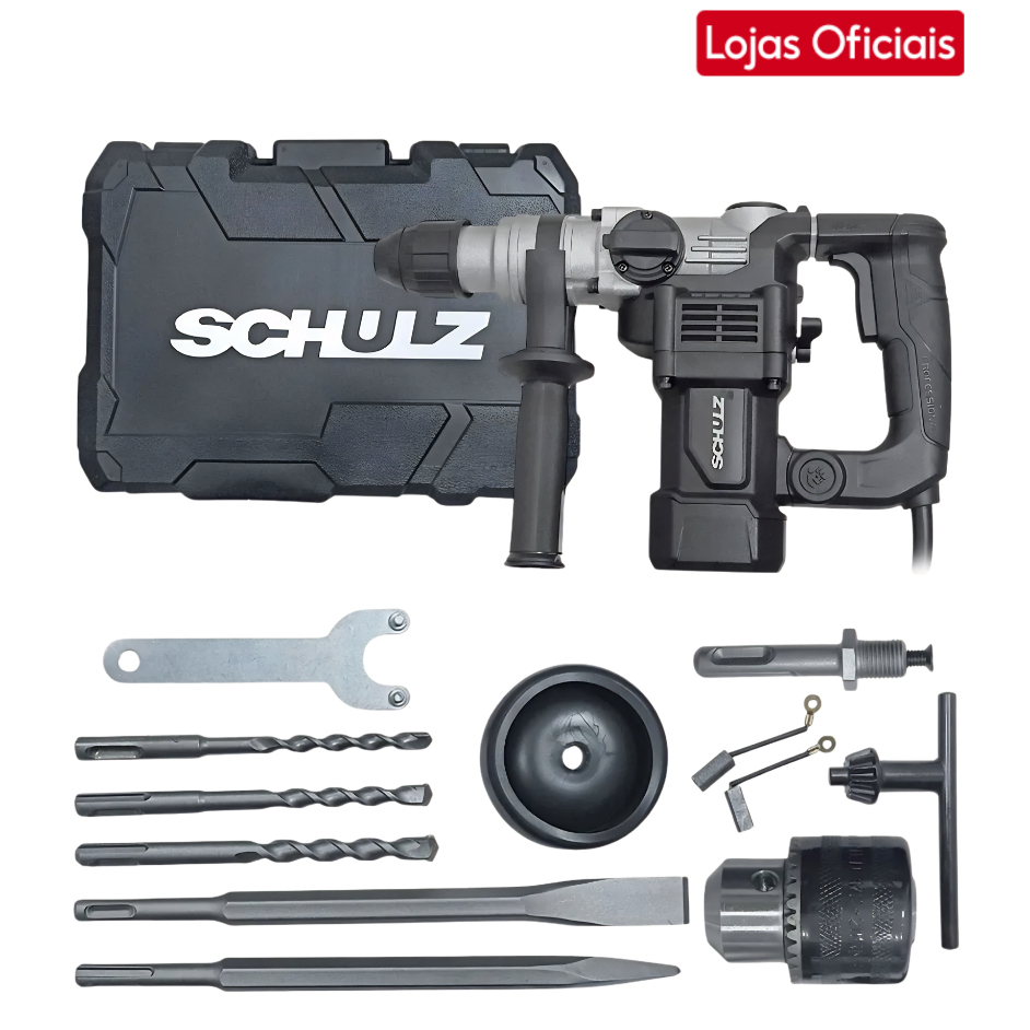 Martelete Perfurador Rompedor Schulz MPS 5 1300W 5 Joules SDS Plus 220V Profissional Com Maleta