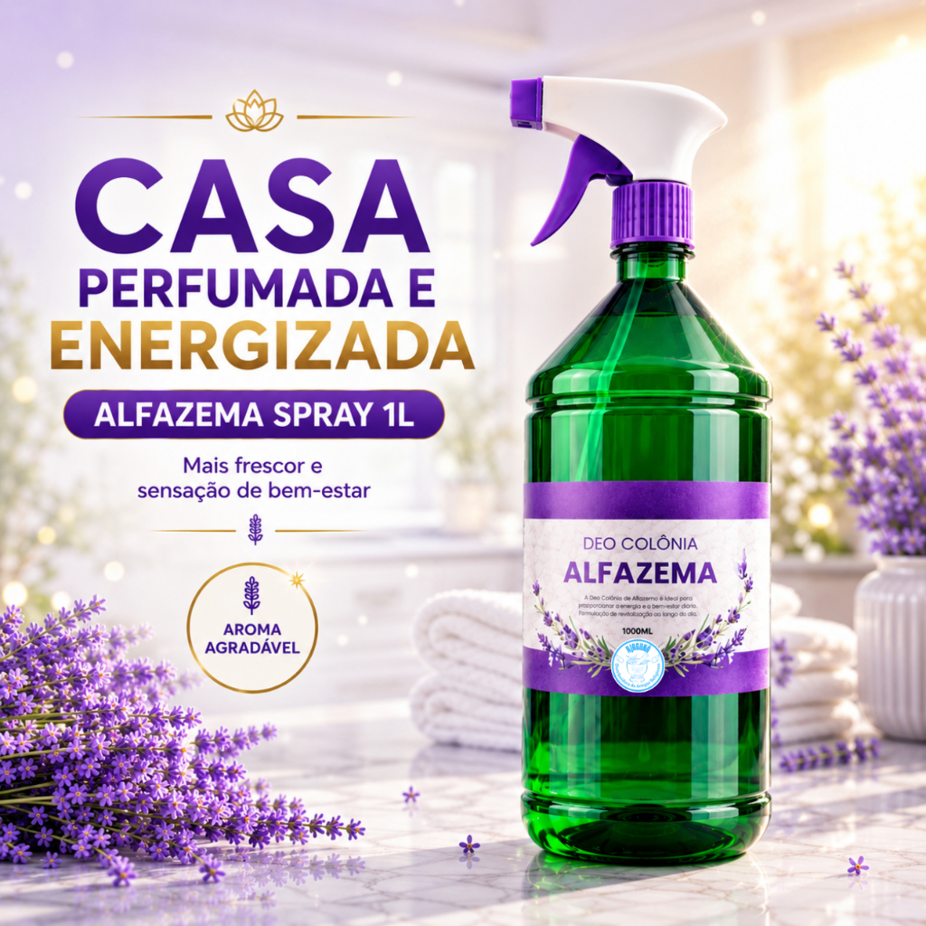 Alfazema 1 Litro com Spray Borrifador Limpeza Energética, Aromatizador e Banho Espiritual.