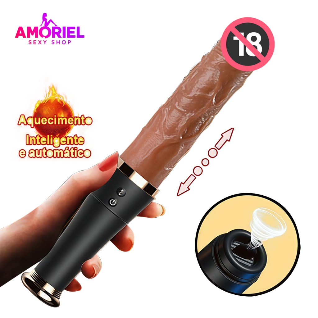 Vibrador Automático Feminino Aquecido | Silicone Macio, Movimento Expansivo Retrátil, Envio Confidencial