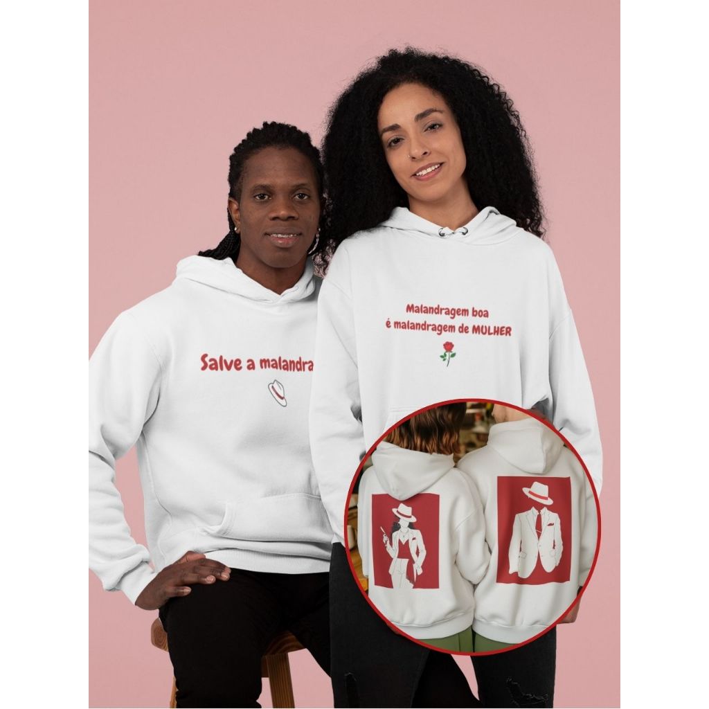 PEÇAS AVULSAS - Blusa de Frio Moletom Estampa Axé Casal Sr Zé Pilintra Navalha Moletons Umbanda Quimbanda Candomblé Fé