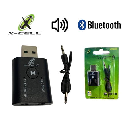 Adaptador Receptor Transmissor de Áudio e Vídeo via Bluetooth 5.0 +Cabo Auxiliar P2 X-Cell XC-BTT-06