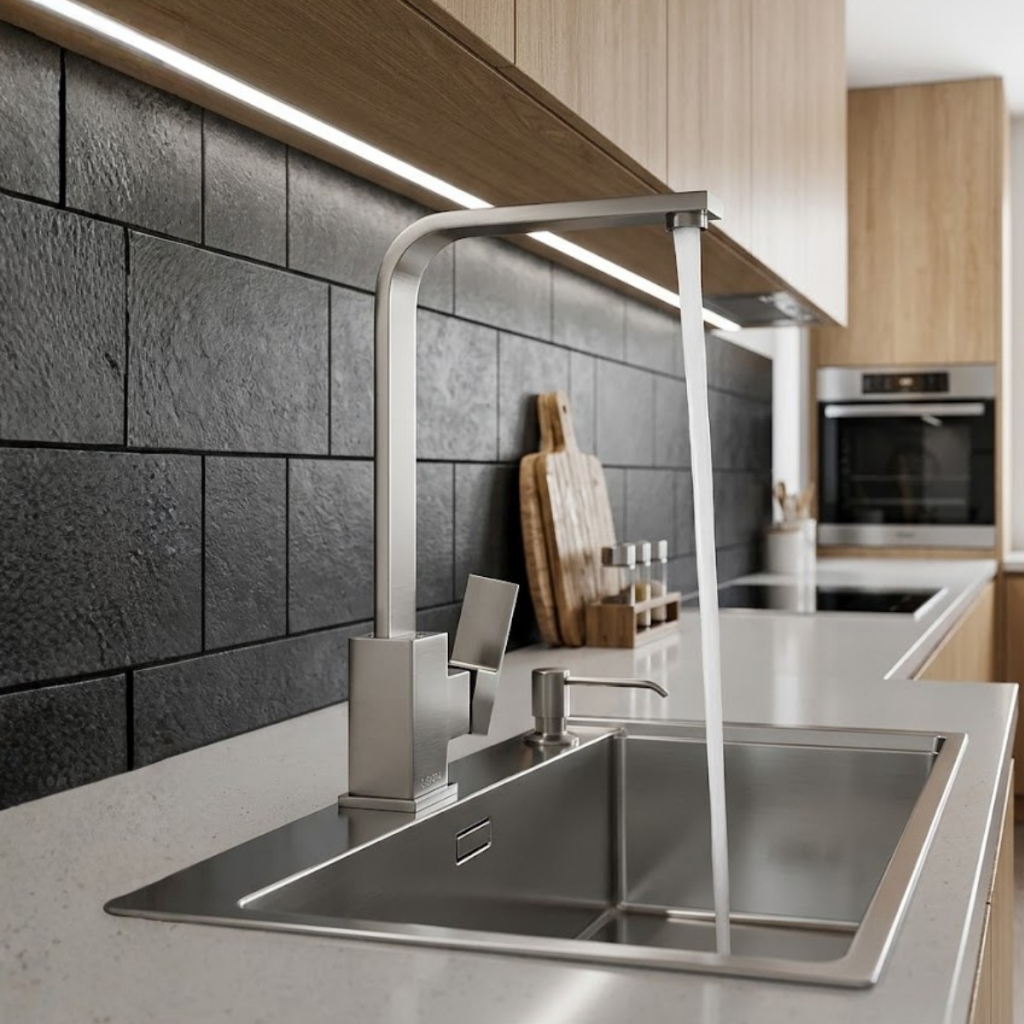 Torneira Lopazzi Cozinha Gourmet Pia Monocomando Inox Escovado Banheiro Lavabo