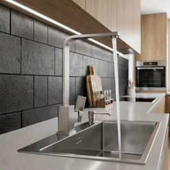 Torneira Gourmet Para Pia de Cozinha Banheiro e Lavabo Monocomando Água Quente e Fria Inox Escovado 304