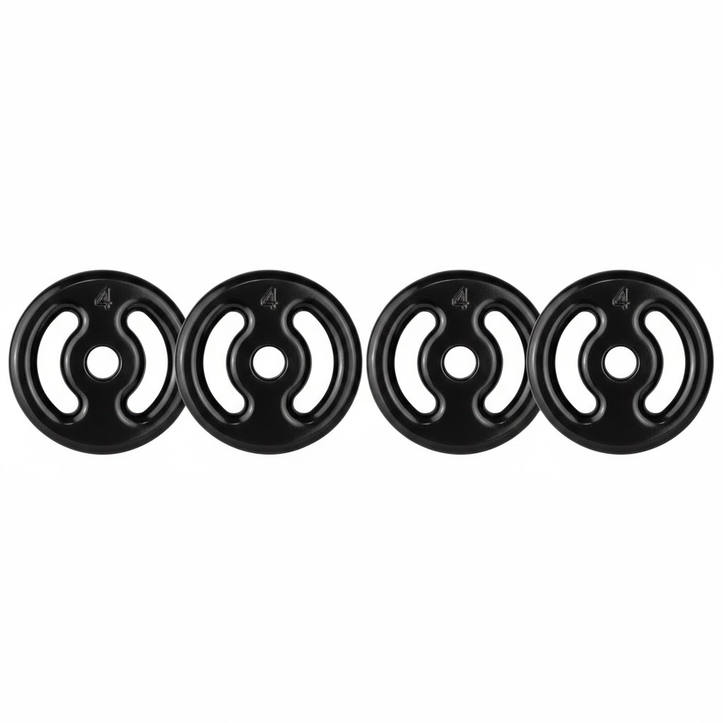 KIT 4 ANILHAS DE 4KG EMBORRACHADAS TREINO PESO ACADEMIA MUSCULAÇÃO FITNESS FUNCIONAL CROSSFIT CASA GYM PRO
