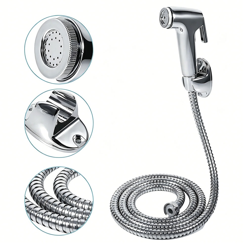 Ducha Higiênica Banheiro Chuveirinho Inox Cobre Com Mangueira Para Conjunto de 3 Peças