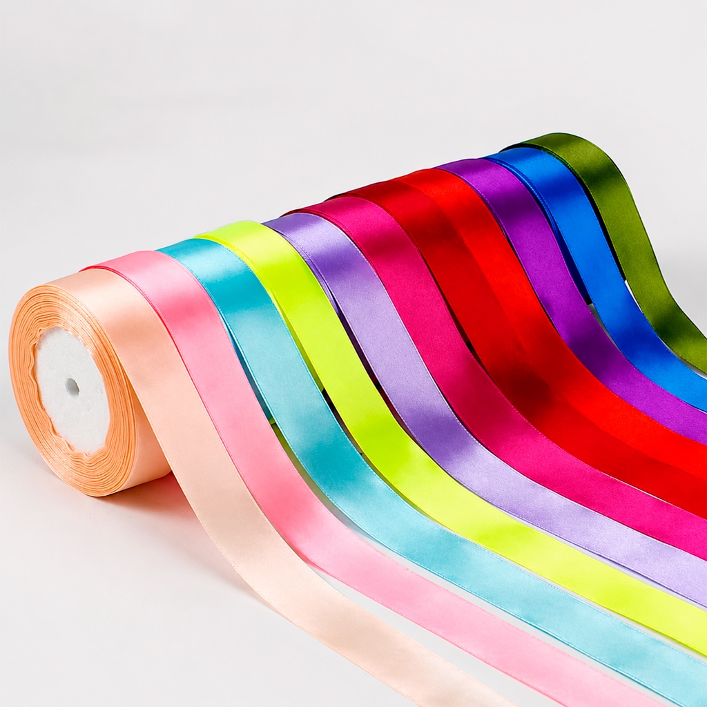 Fita de Cetim N°5 22mm com 50 Metros – Cores Vibrantes para Laços, Artesanato e Decoração