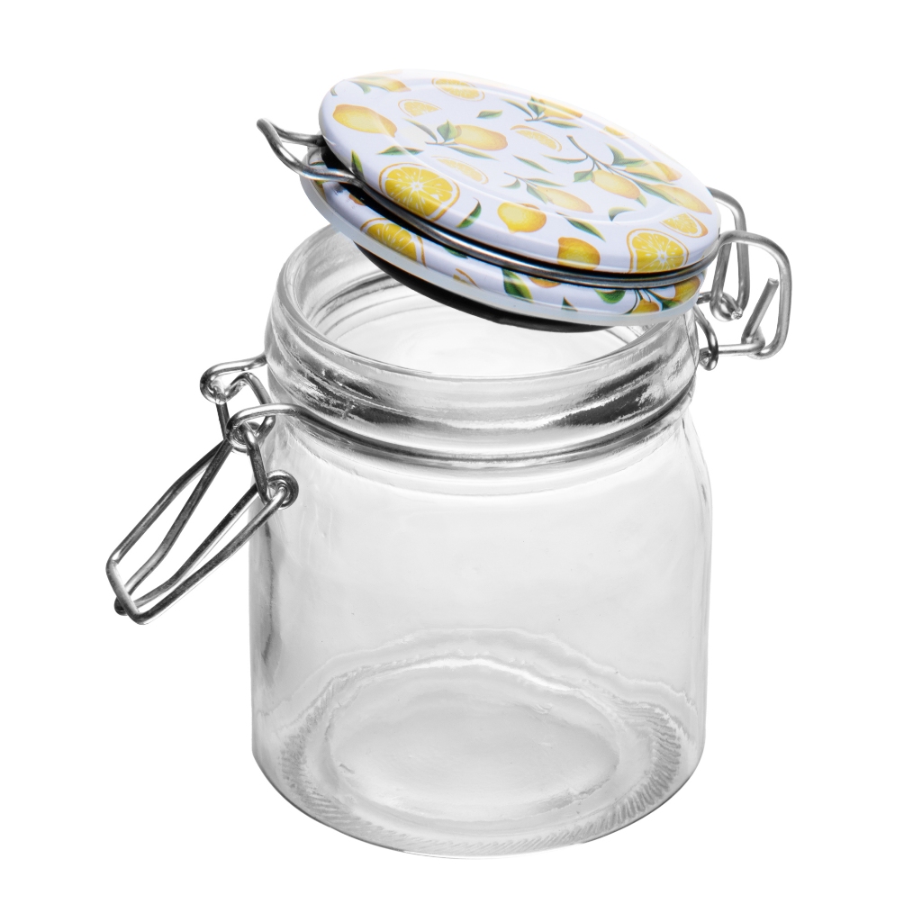 Pote Hermético de Vidro Lyor Siciliano 200ml Tampa Branca com Clipe de Metal Organizador para Cozinha Prático e Elegante · foto 2