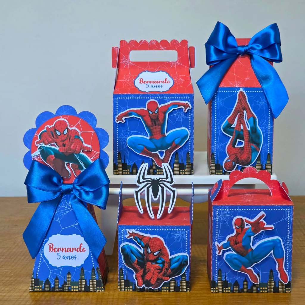 Kit Festa Homem Aranha  l Personalizados l Lembrancinha para Festa l kit Caixas Personalizadas