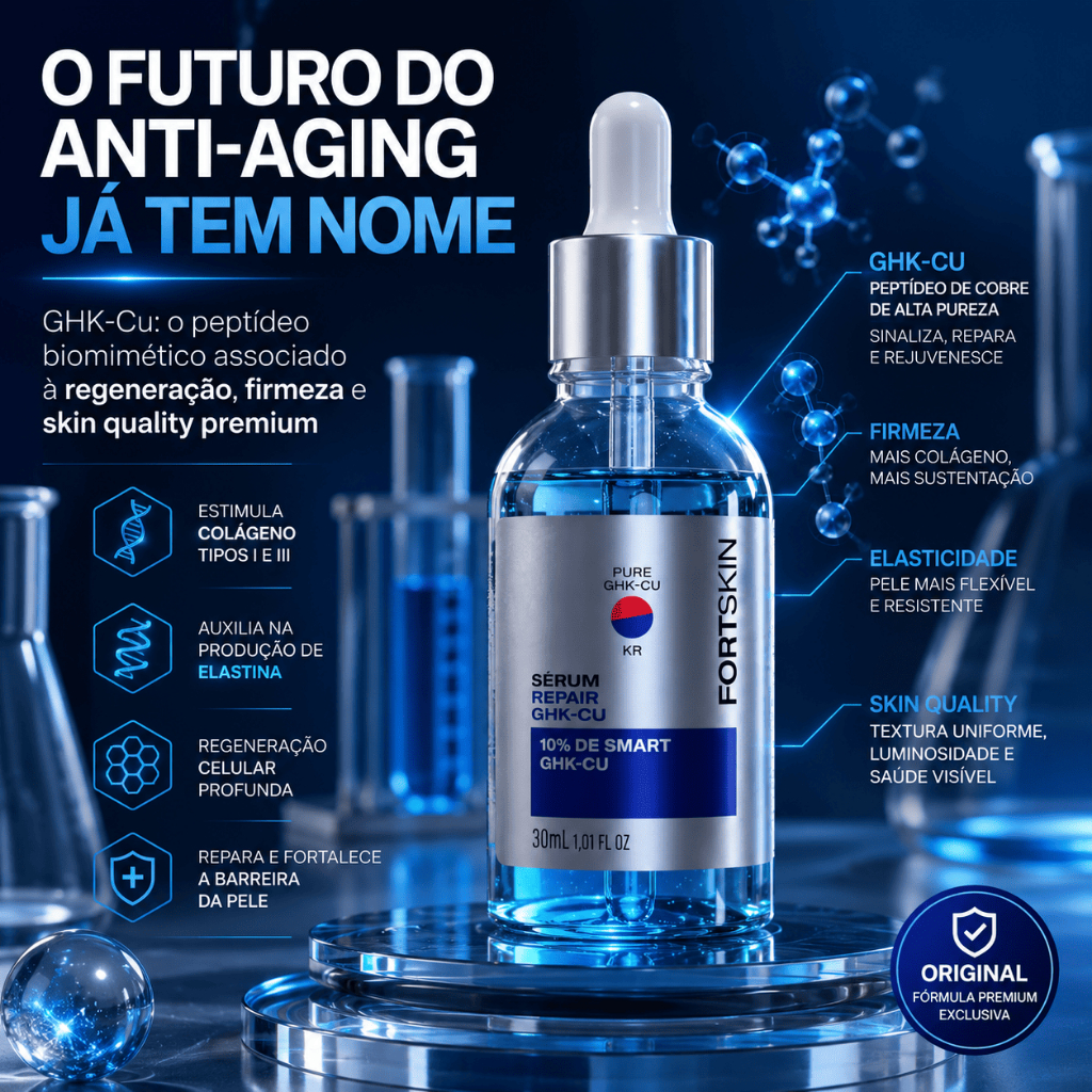 GHK-CU Sérum Facial Repair (Peptídeo de Cobre, Niacinamida, Ácido Glicólico) 30ml Skincare FortSkin FortLife — imagem 2 de 2