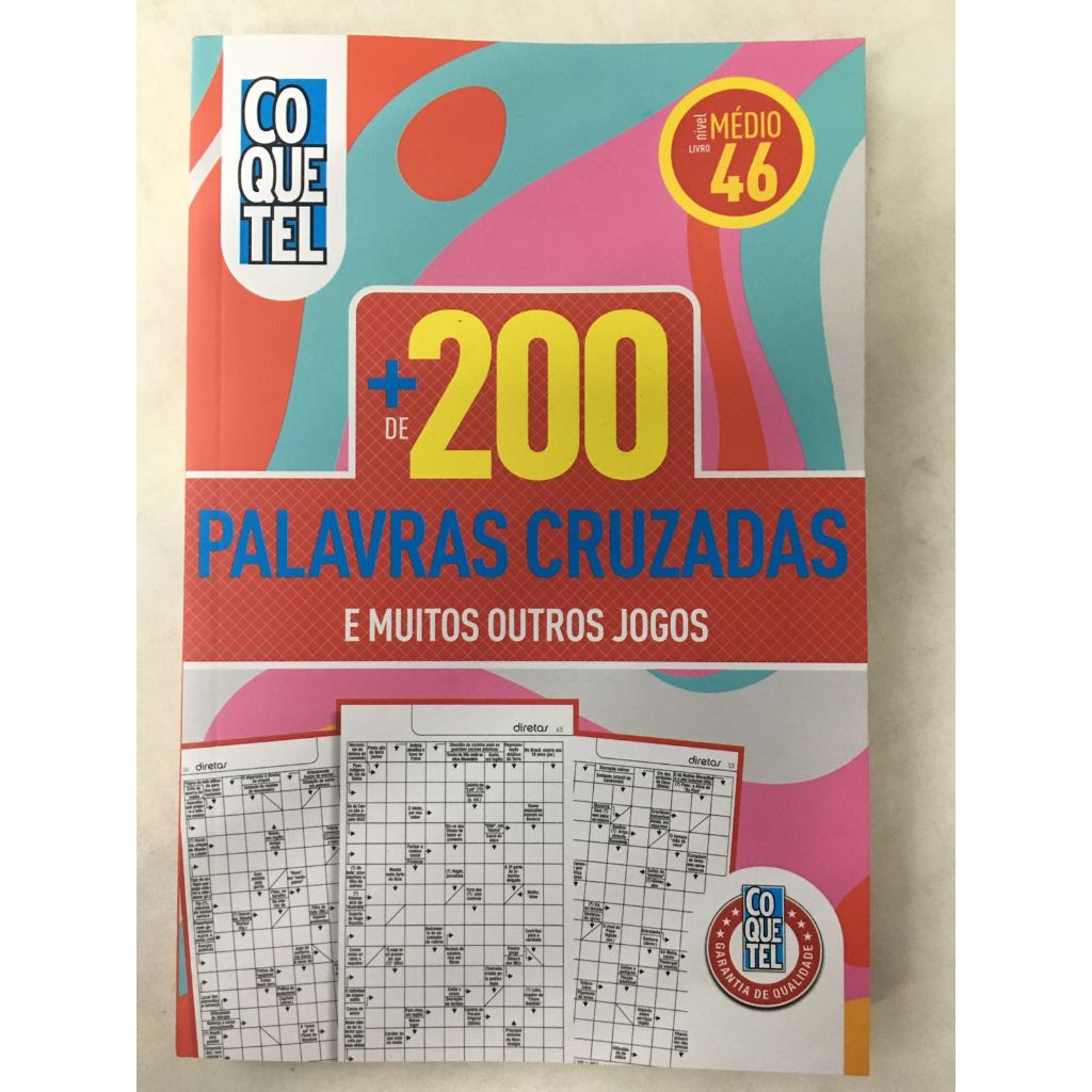 Livro Passatempo Coquetel + De 200 Palavras Cruzadas Médio