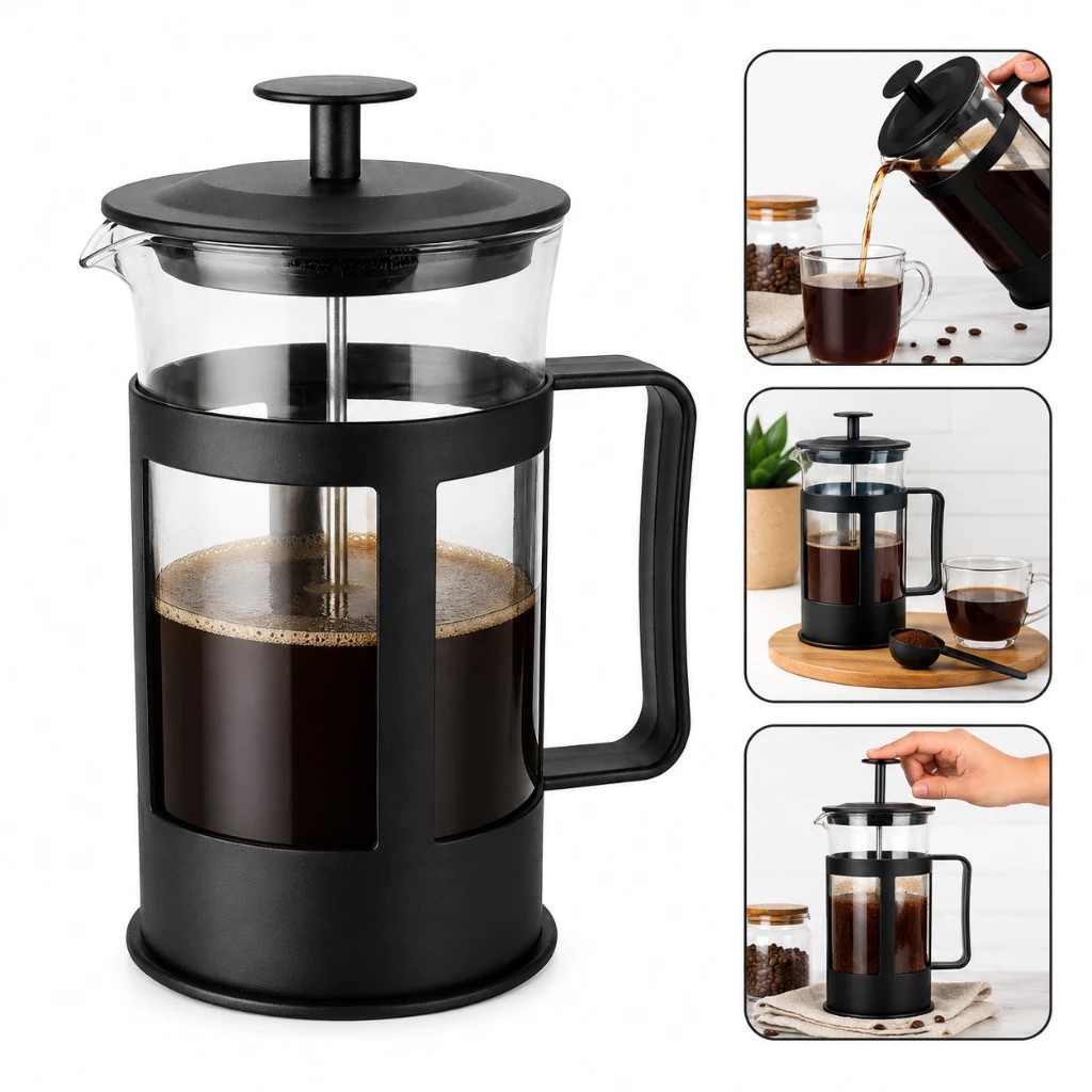 Prensa Francesa 350ml Cafeteira Manual Café Chá Sabor Intenso MO-AK-55