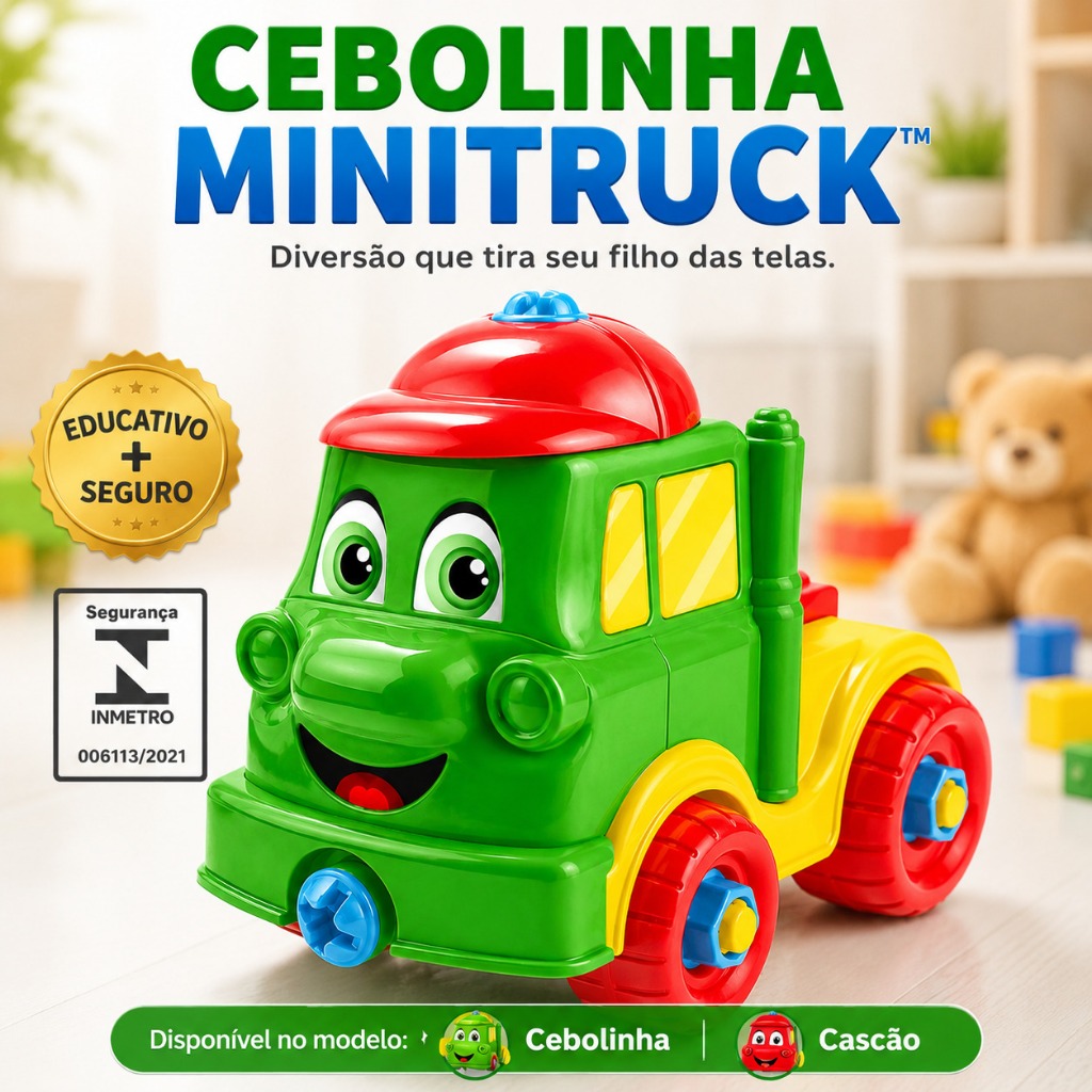 Brinquedo Caminhão Infantil Resistente Plástico Personagem Cebolinha Cascão Menino Criança Presente