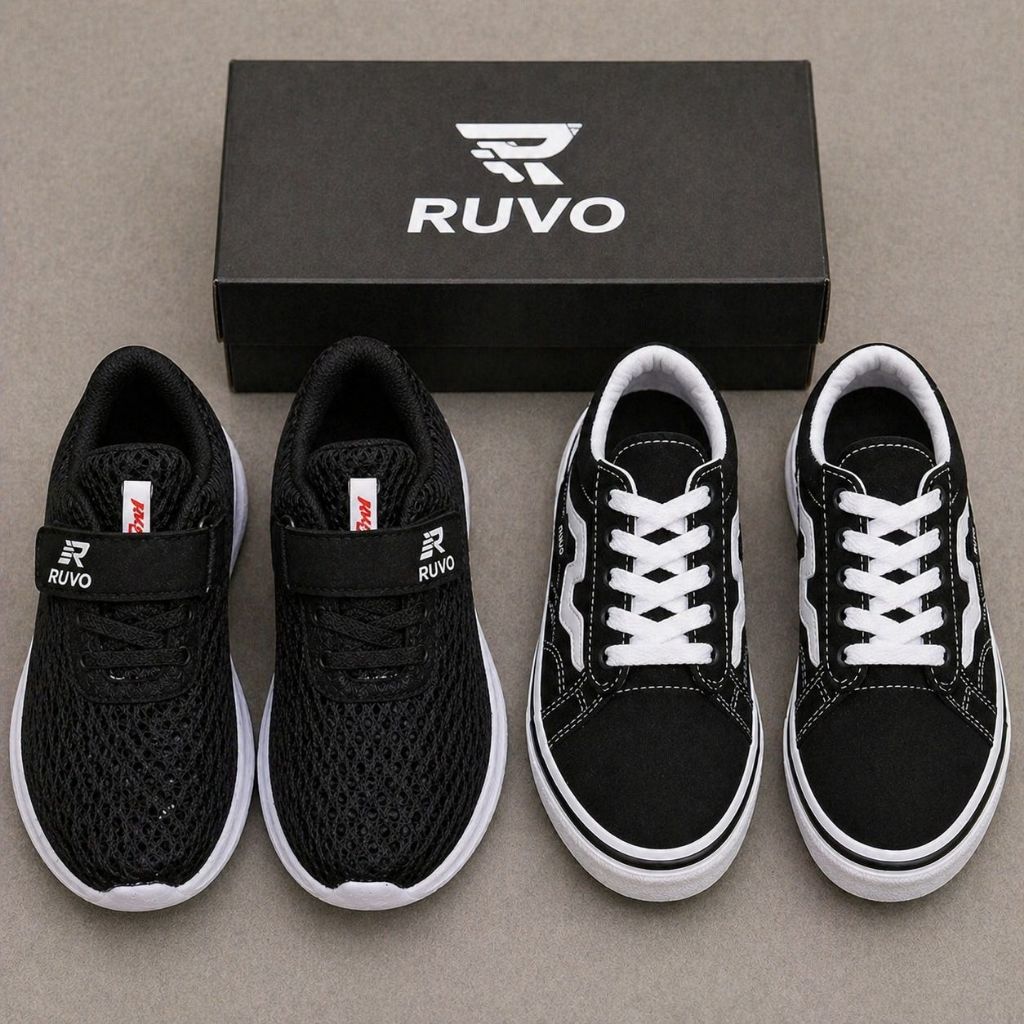 Kit 2 Tenis Casual Knu+ Ruvo Masculino Knit Respirável Malha Resistente Solado Macio e Super Confortavel 2026