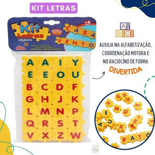 Kit Letras Alfabeto 28 Peças Educativo Elka 840