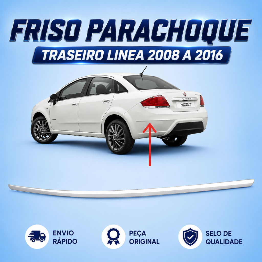 Friso Parachoque Traseiro Linea Ano 2008 2009 A 2016 Cromado