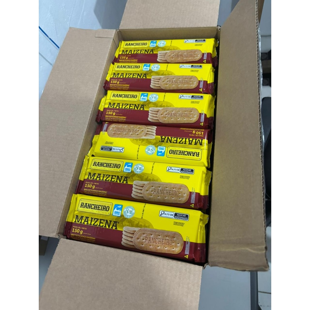 Kit com 10 Unidade de Biscoitos Maizena Rancheiro 150g Gostoso e Delicioso Perfeito para Lanches Maisena