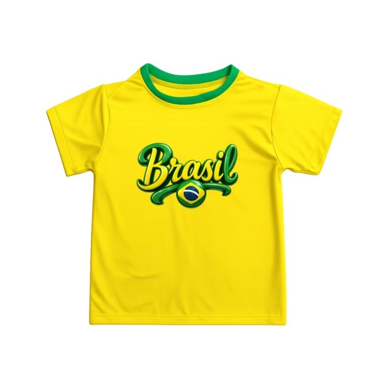 Camiseta Infantil Seleção Brasileira 100% poliamida