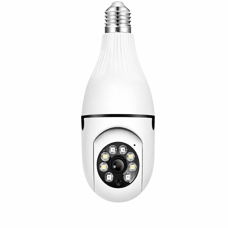 Câmera de Segurança Bocal de Lâmpada WiFi 360° Fácil Instalação Sem Fio Full HD App e Visão Noturna