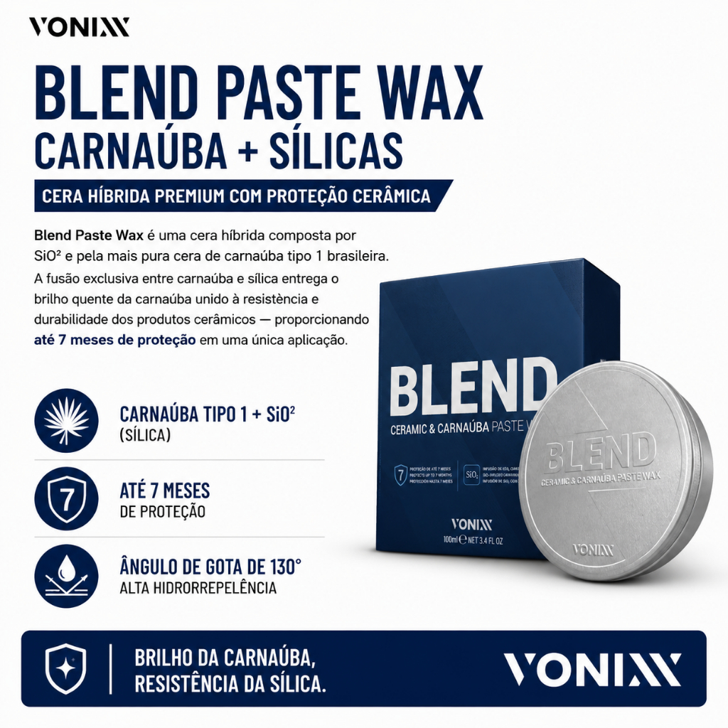 Cera Blend Paste Ceramic Wax Automotiva Para Carros 100ml Vonixx