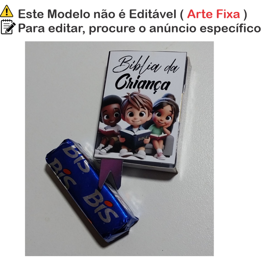 Lembrancinhas dia das crianças - Mini Bíblias - Caixa Infantil em Papel Fotográfico Dia ou Culto d Crianças
