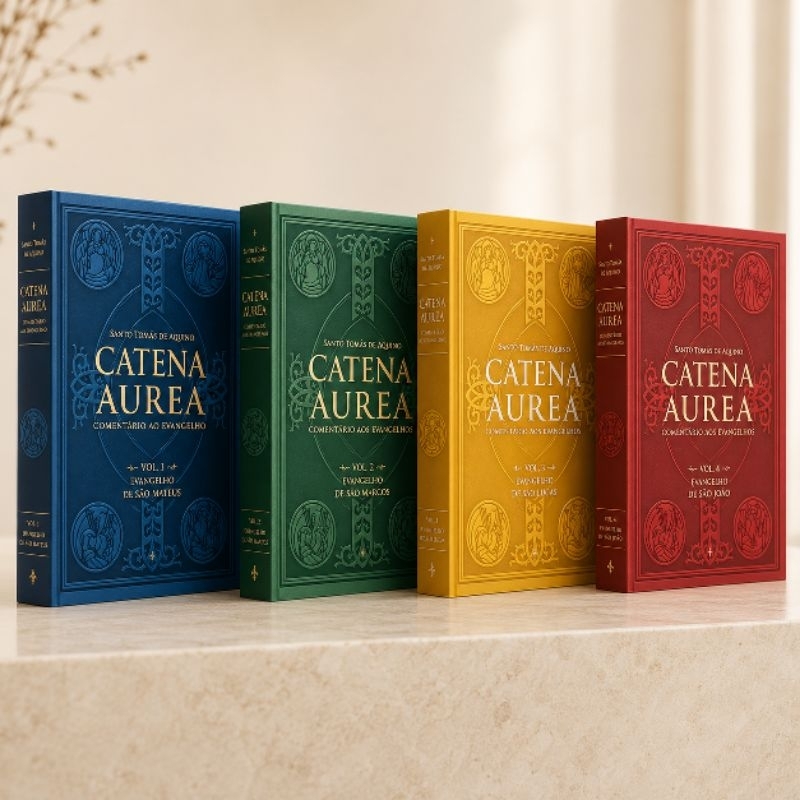 Catena Aurea Santo Tomás de Aquino Coleção 4 Volumes Teologia Católica
