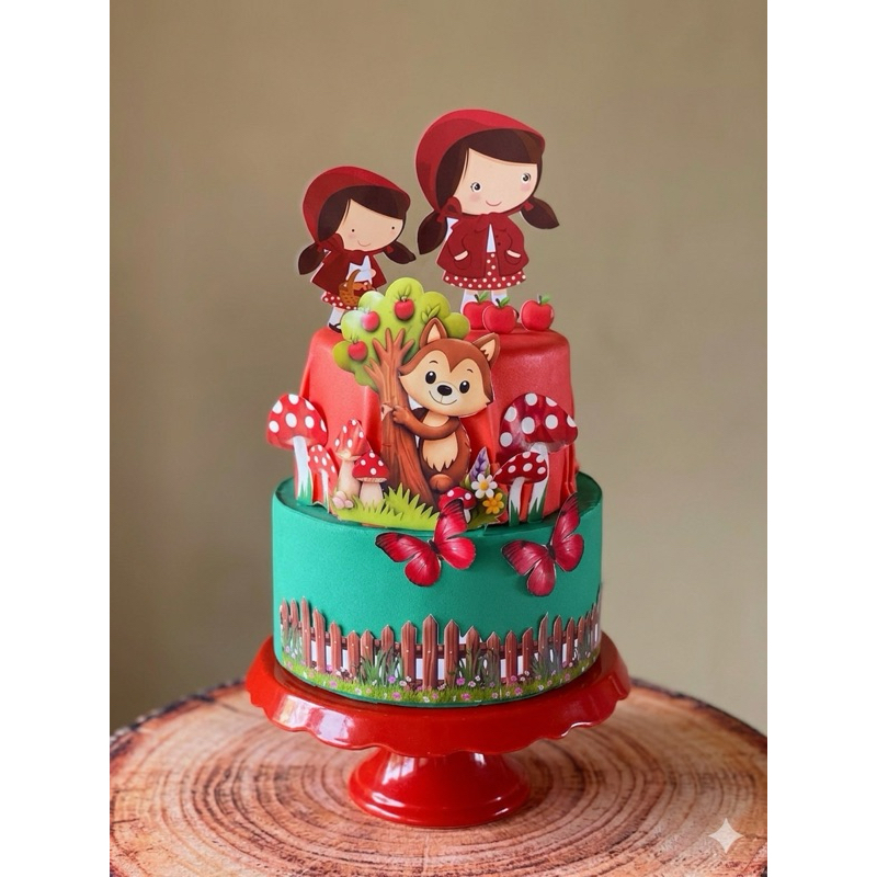 Bolo Fake Chapeuzinho vermelho eva