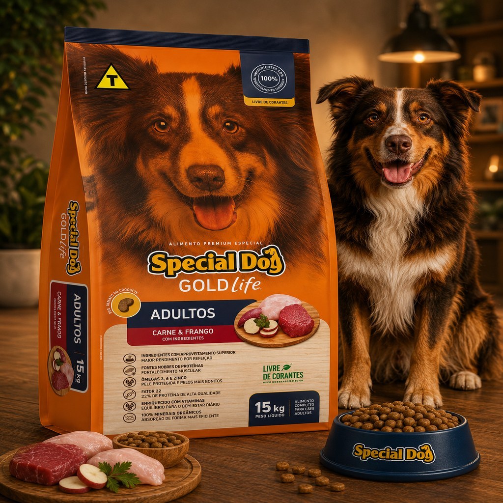 Ração Premium Gold Life Cães Adultos 15kg