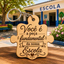 Kit Chaveiro QUEBRA CABEÇA PEÇA FUNDAMENTAL DA NOSSA ESCOLA, para decoração, professor, lembrancinhas MDF