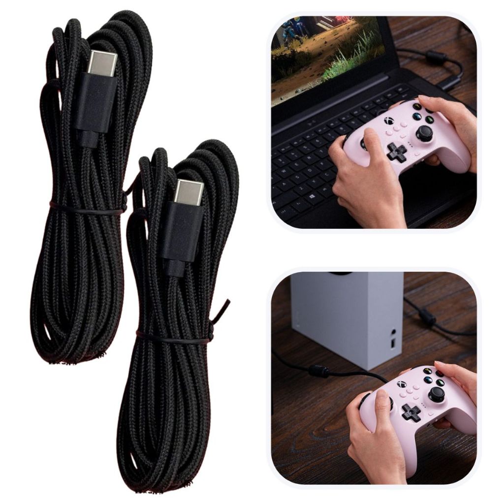 2 Cabo Controle Xbox Series S X 3m Carregador Turbo Usb 3.0 Reforçado Rápido Grande 3 Metros Manete X Box Serie Tipo C